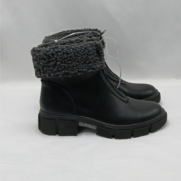 Blondo Plaka Waterproof Platform Hiking Boots Womens 6M Black Lug Sole Gorpcore - Picture 1 of 13